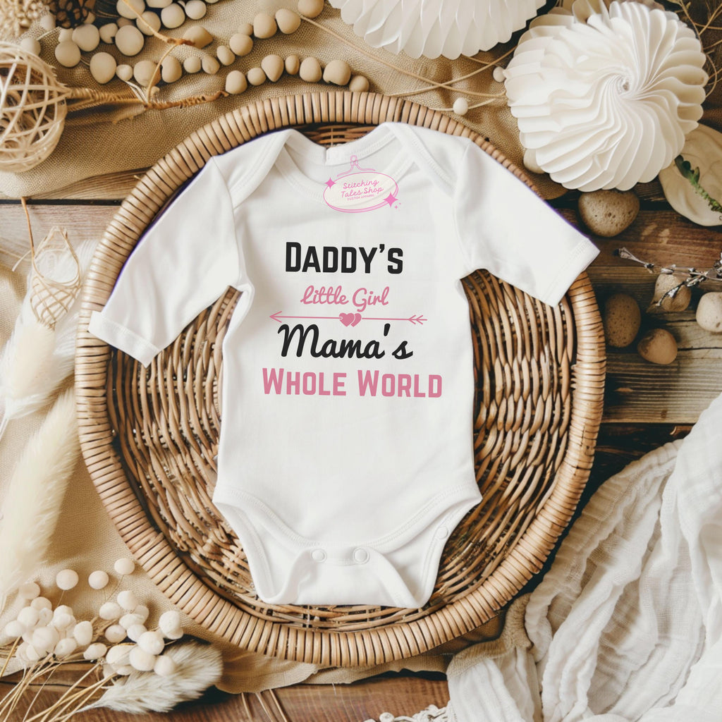 Daddy's Girl, Mama's World Baby Onesie, Newborn Gift