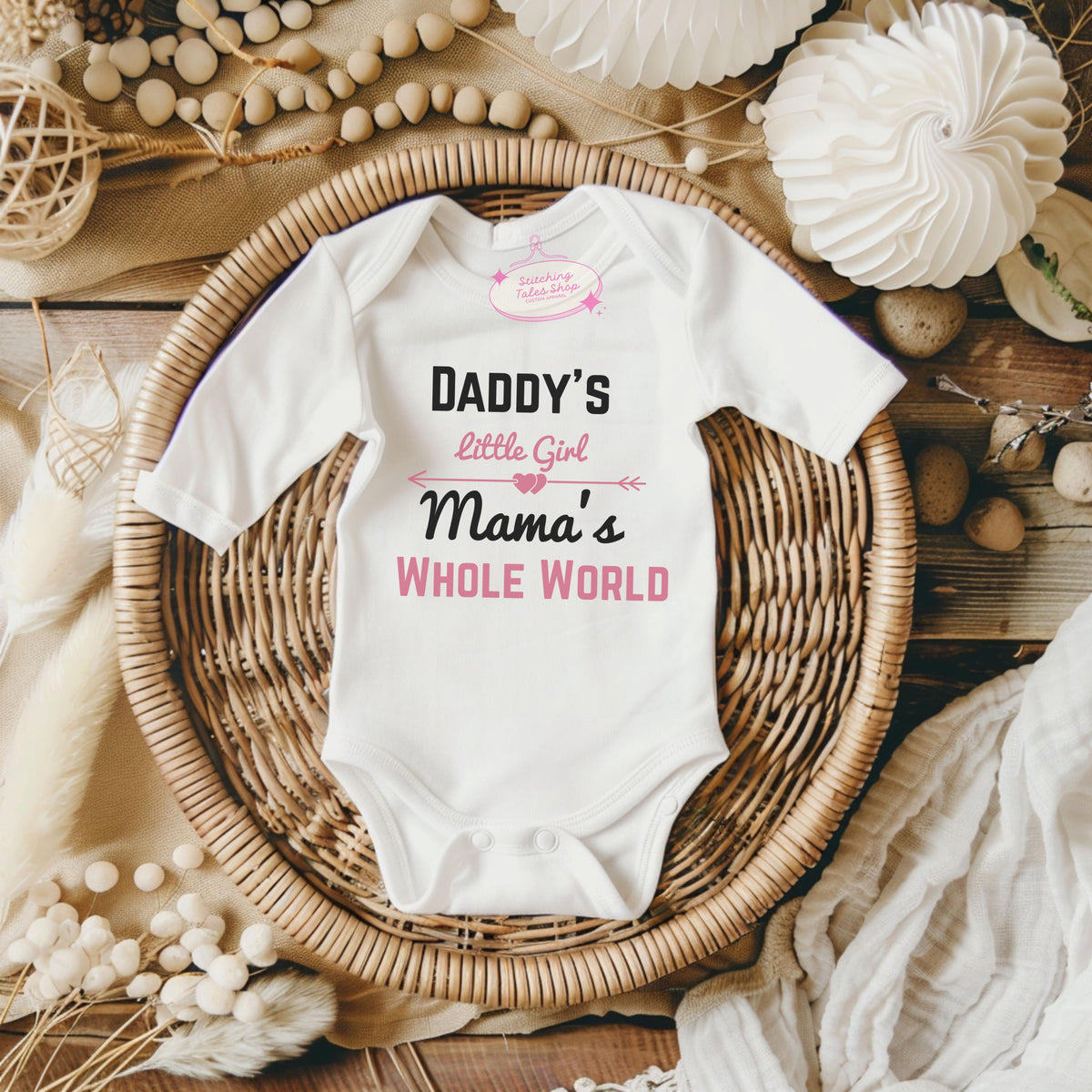 Daddy's Girl, Mama's World Baby Onesie, Newborn Gift