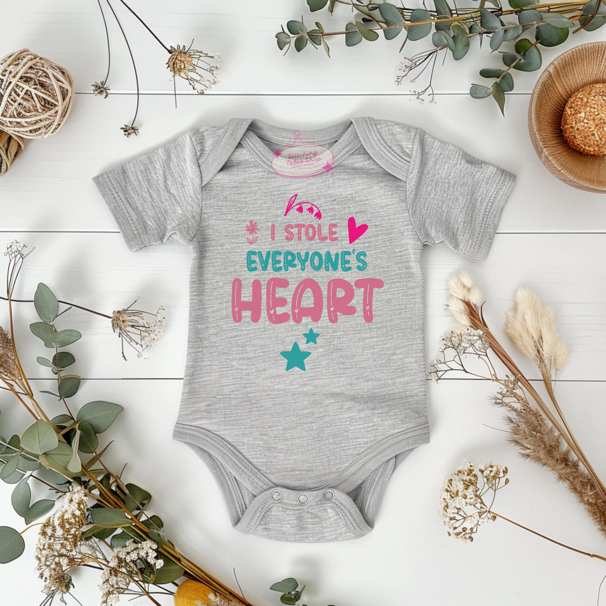 I Stole Everyone’s Heart Baby Onesie, Valentine Bodysuit, Newborn Gift