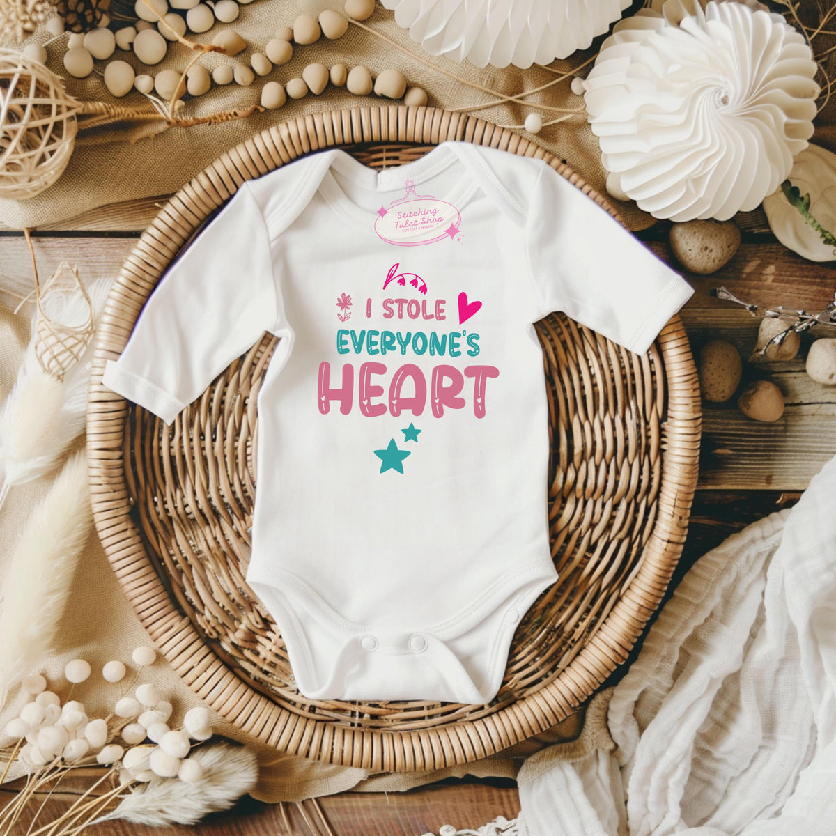 I Stole Everyone’s Heart Baby Onesie, Valentine Bodysuit, Newborn Gift