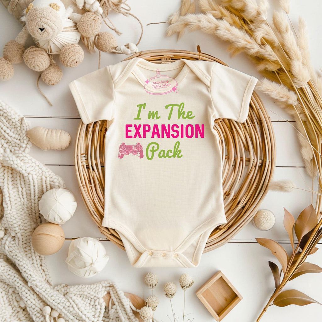 Funny Gamer Baby Onesie, I'm the Expansion Pack, Video Game Bodysuit