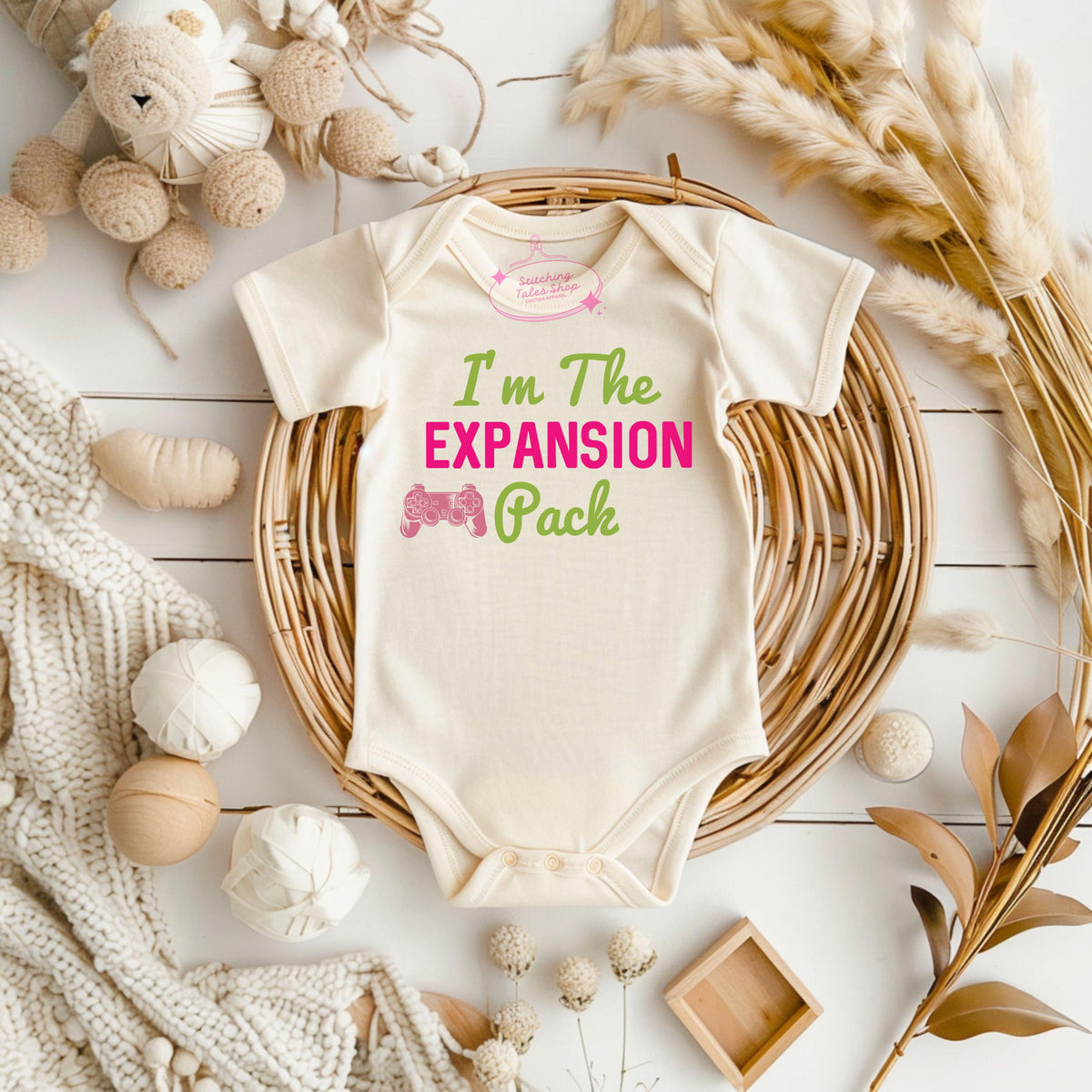 Funny Gamer Baby Onesie, I'm the Expansion Pack, Video Game Bodysuit