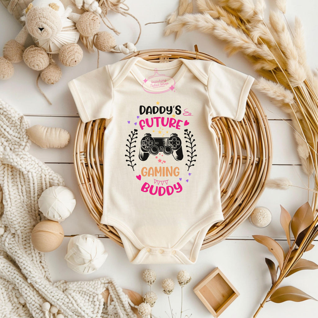 Daddy's Future Gaming Buddy Baby Onesie, Gamer Dad Gift