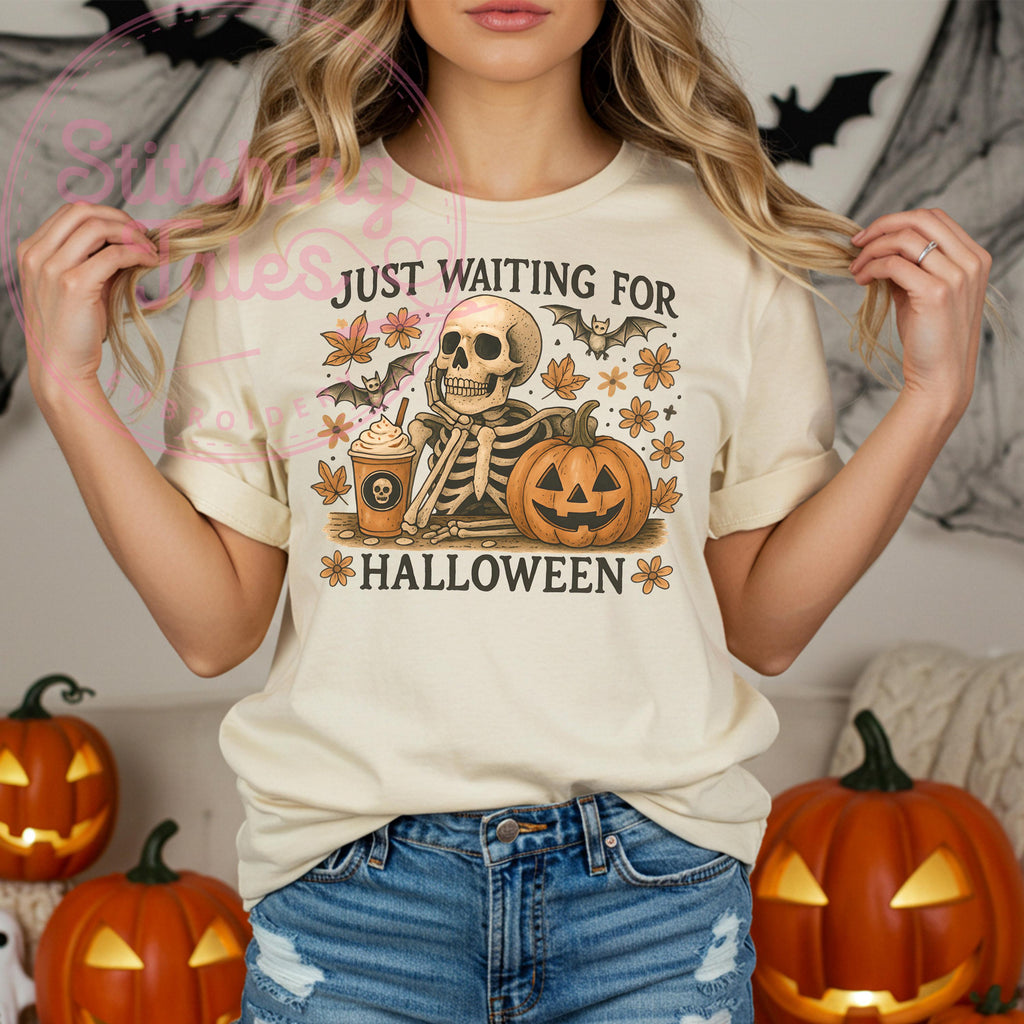 Skeleton Pumpkin Comfort Colors Shirt | Retro Halloween Graphic Tee