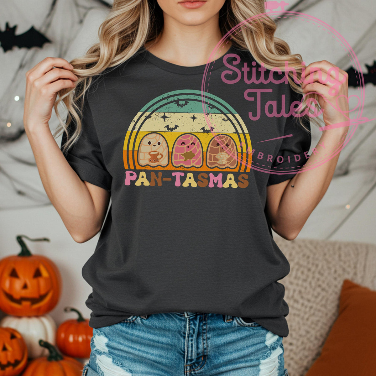 Pan-Tasmas Comfort Colors Shirt, Funny Latino Halloween Pan Dulce Ghost Tee