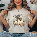 Thankful Grateful Blessed Shirt, Leopard Bow Pumpkin Tee, Comfort Colors