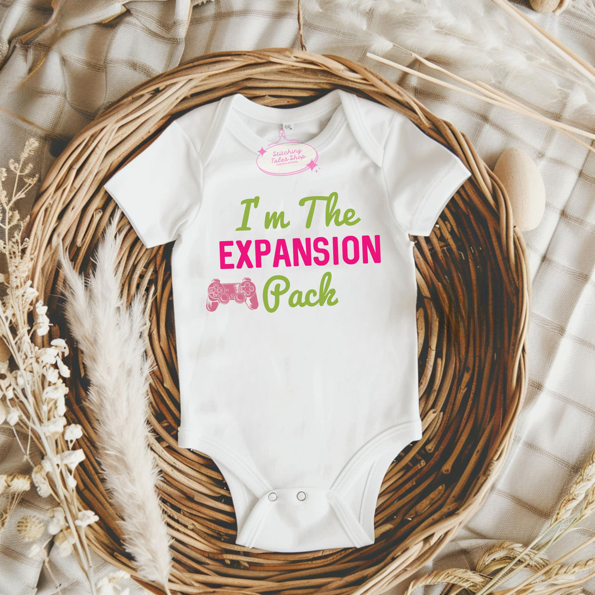 Funny Gamer Baby Onesie, I'm the Expansion Pack, Video Game Bodysuit