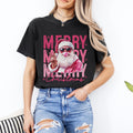 Pink Santa Christmas Sweatshirt, Retro Xmas Pullover, Gildan