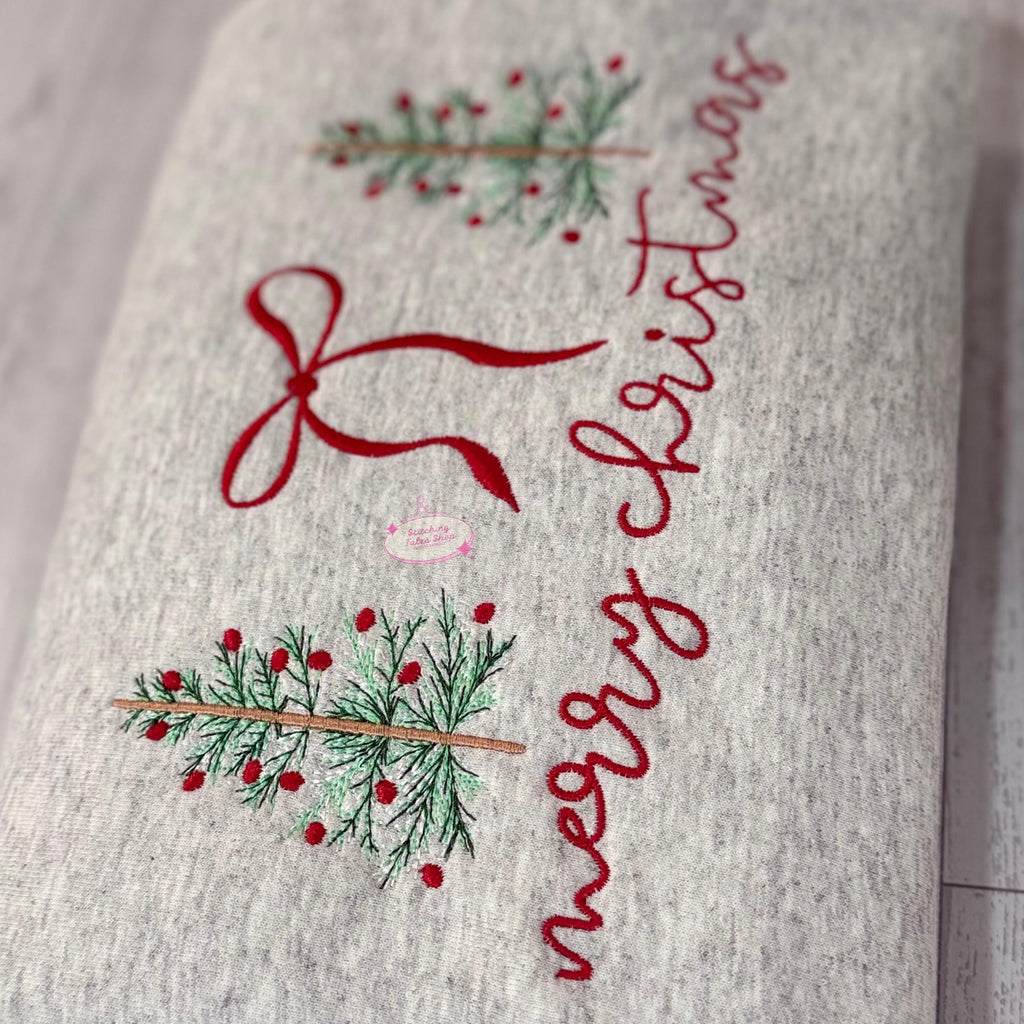 Merry Christmas Embroidered Sweatshirt
