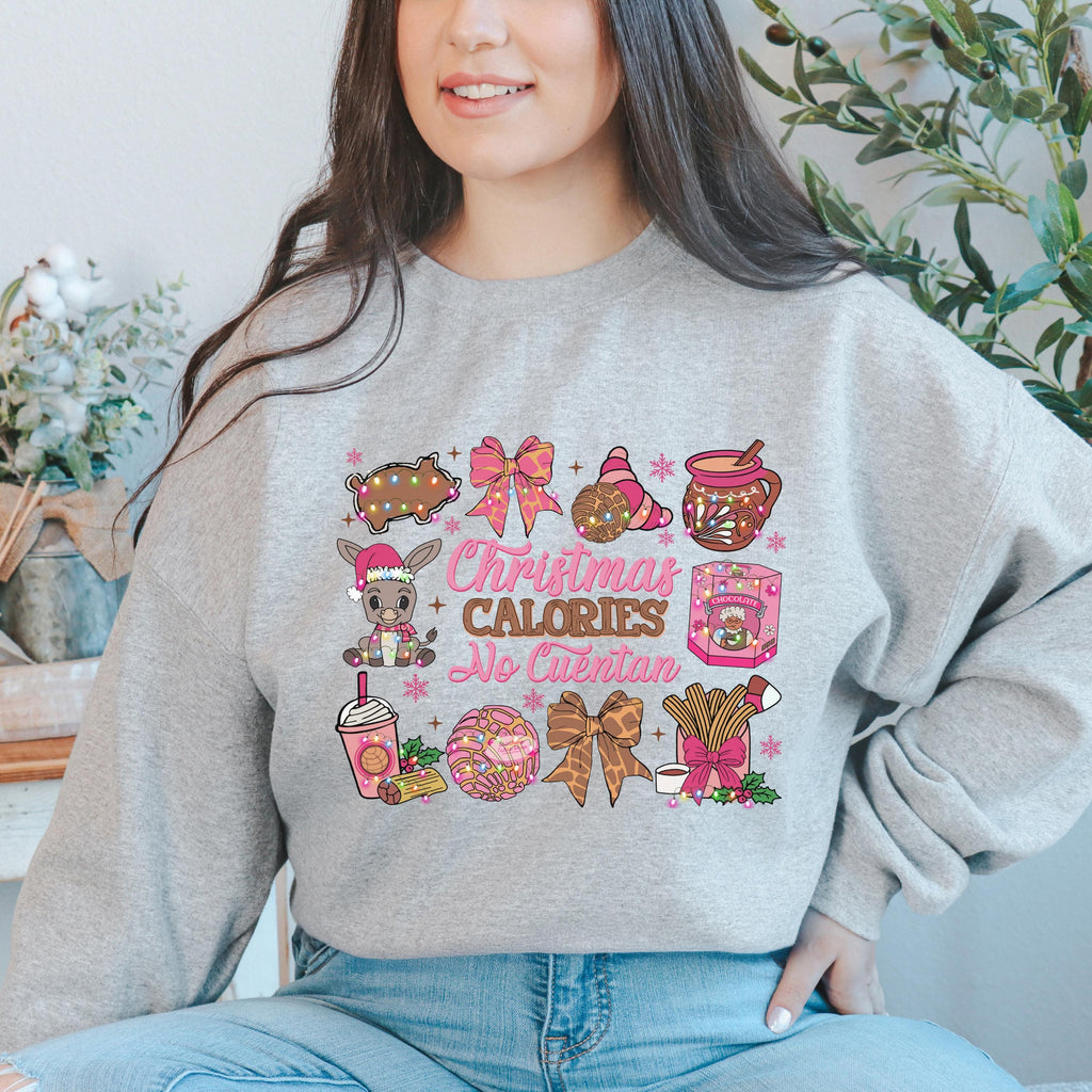Christmas Calories No Cuentan Sweatshirt, Latino Holiday Sweater