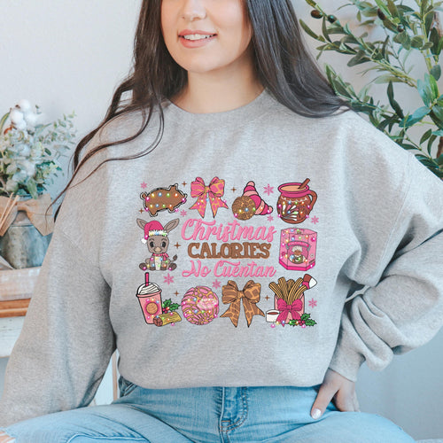 Christmas Calories No Cuentan Sweatshirt, Latino Holiday Sweater