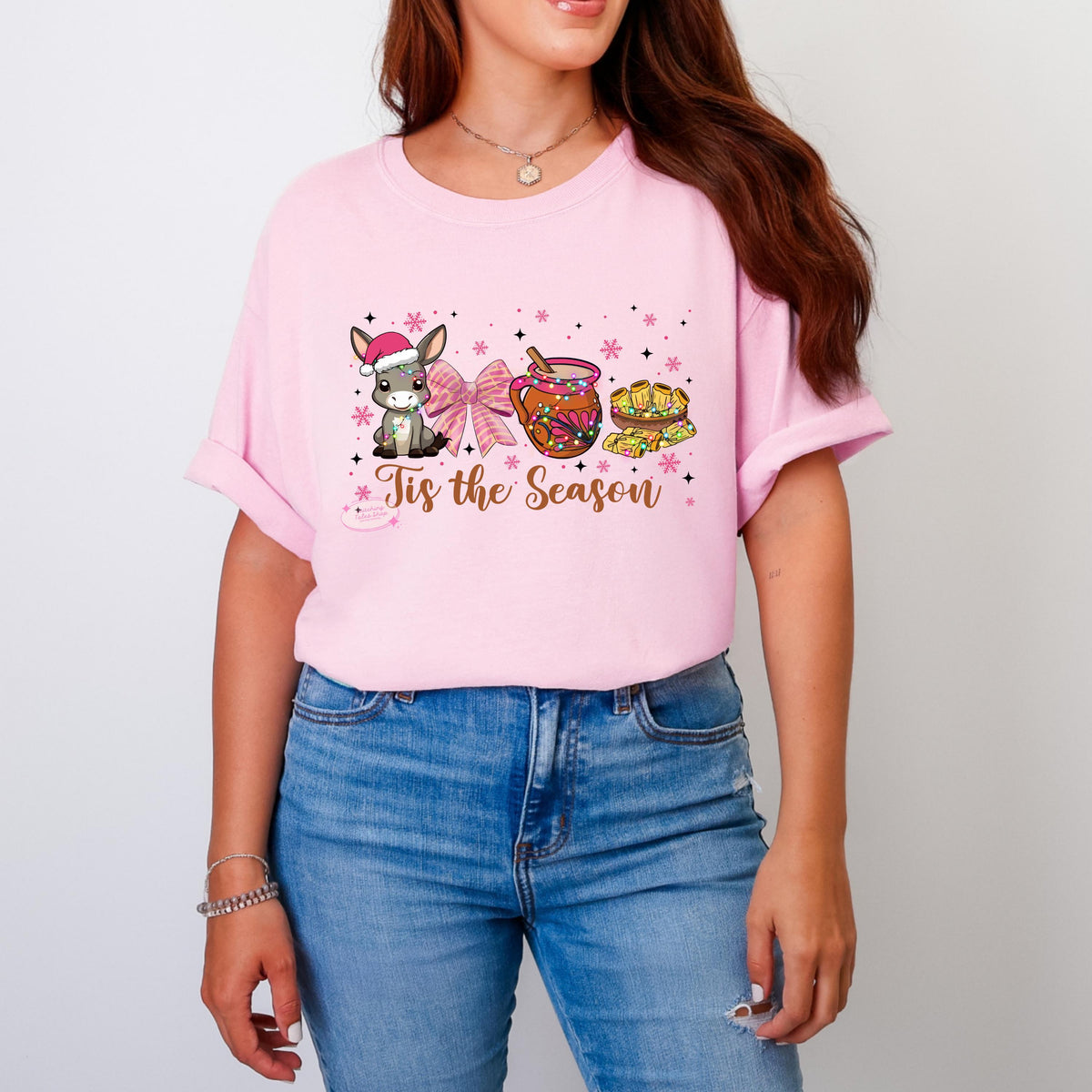 Pink Christmas Tee, Burrito Sabanero, Pan Dulce Navidad