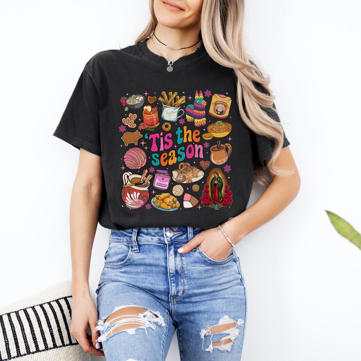 Virgen de Guadalupe Christmas Tee, Latino Holiday Shirt