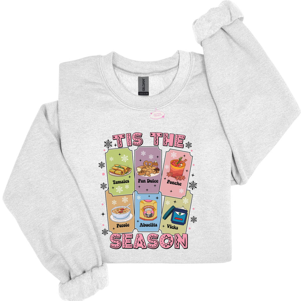 Tis The Season Tamales Sweatshirt, Latino Christmas Crewneck, Abuelita Sweater Gift
