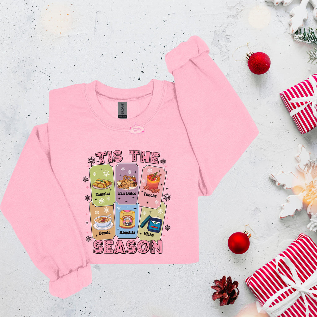 Tis The Season Tamales Sweatshirt, Latino Christmas Crewneck, Abuelita Sweater Gift