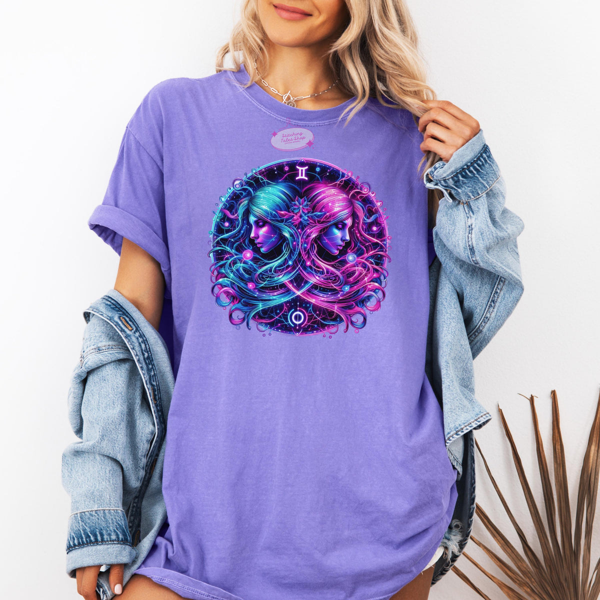 Gemini Zodiac Comfort Colors Tee, Celestial Twins Shirt, Astrology Gift