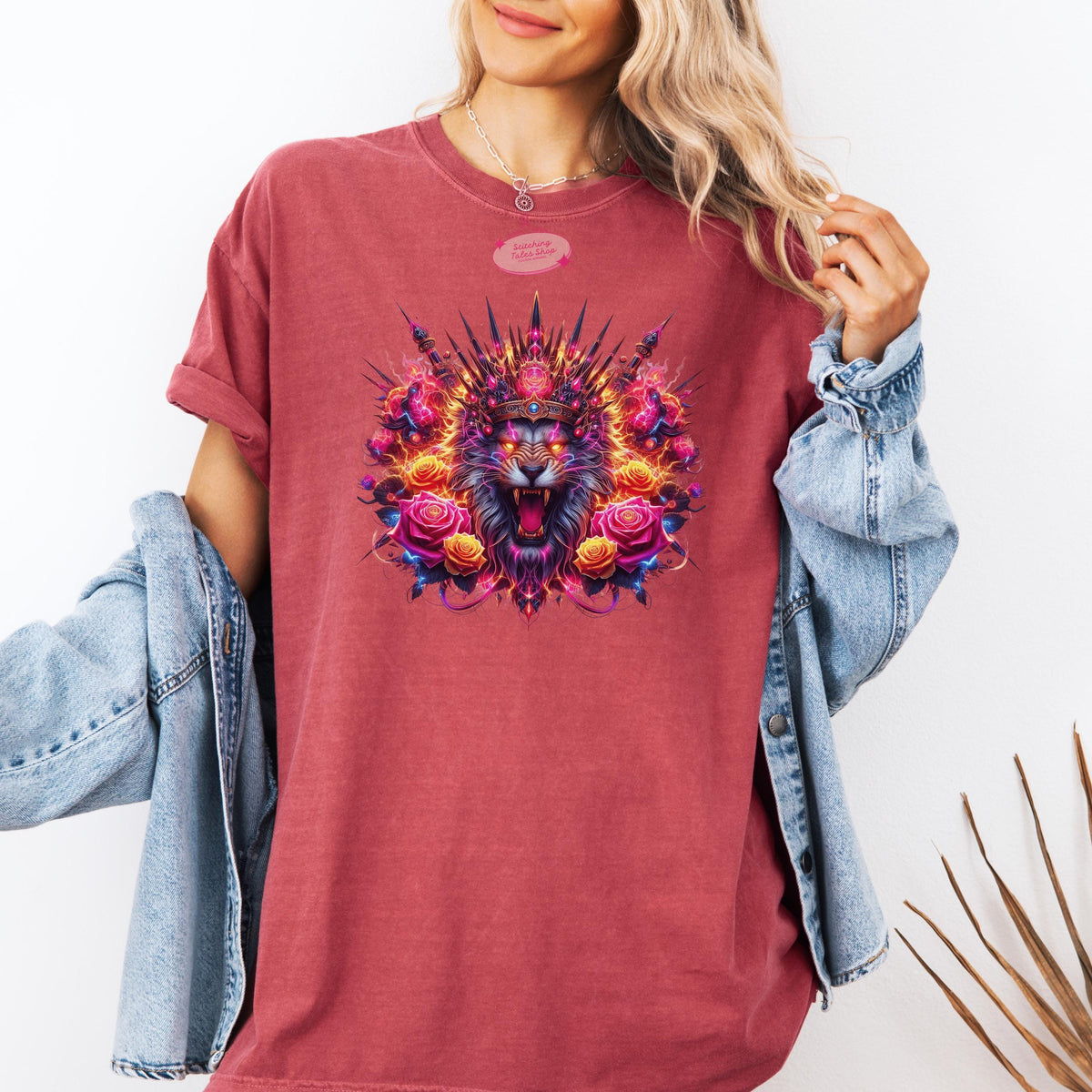 Leo Zodiac Comfort Colors Tee, Fire Lion Graphic
