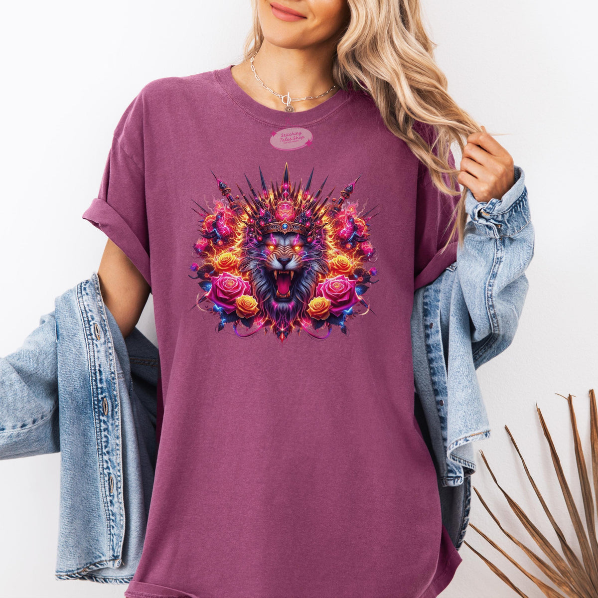 Leo Zodiac Comfort Colors Tee, Fire Lion Graphic