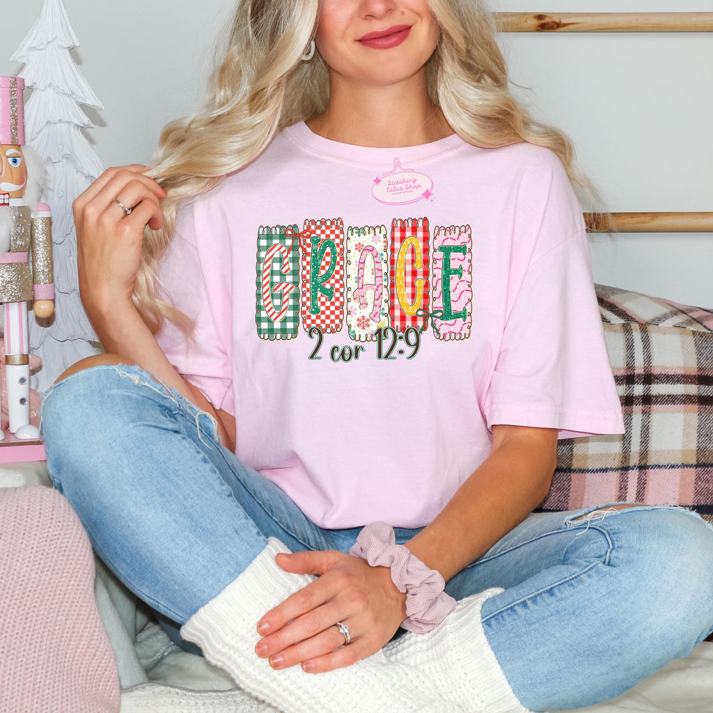 Grace 2 Corinthians 12:9 Shirt, Christian Christmas Gift