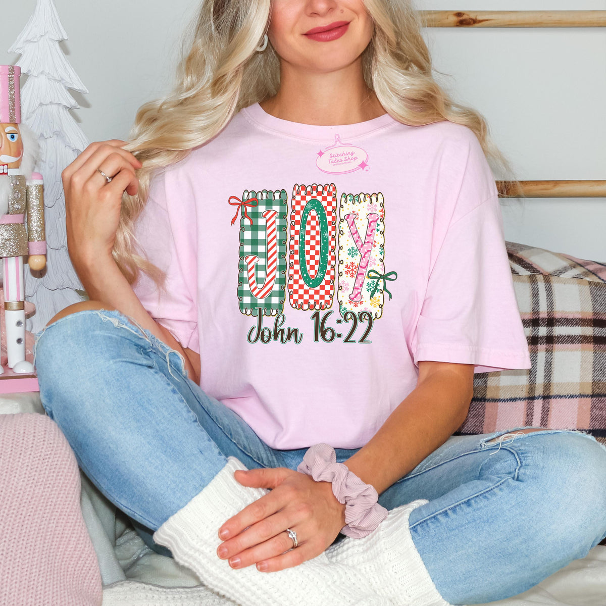 Joy John 16:22 Christmas Shirt, Christian Faith Tee
