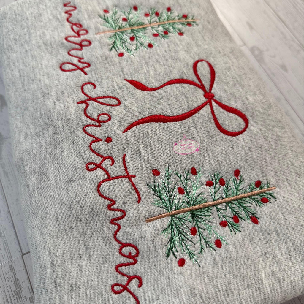 Merry Christmas Embroidered Sweatshirt