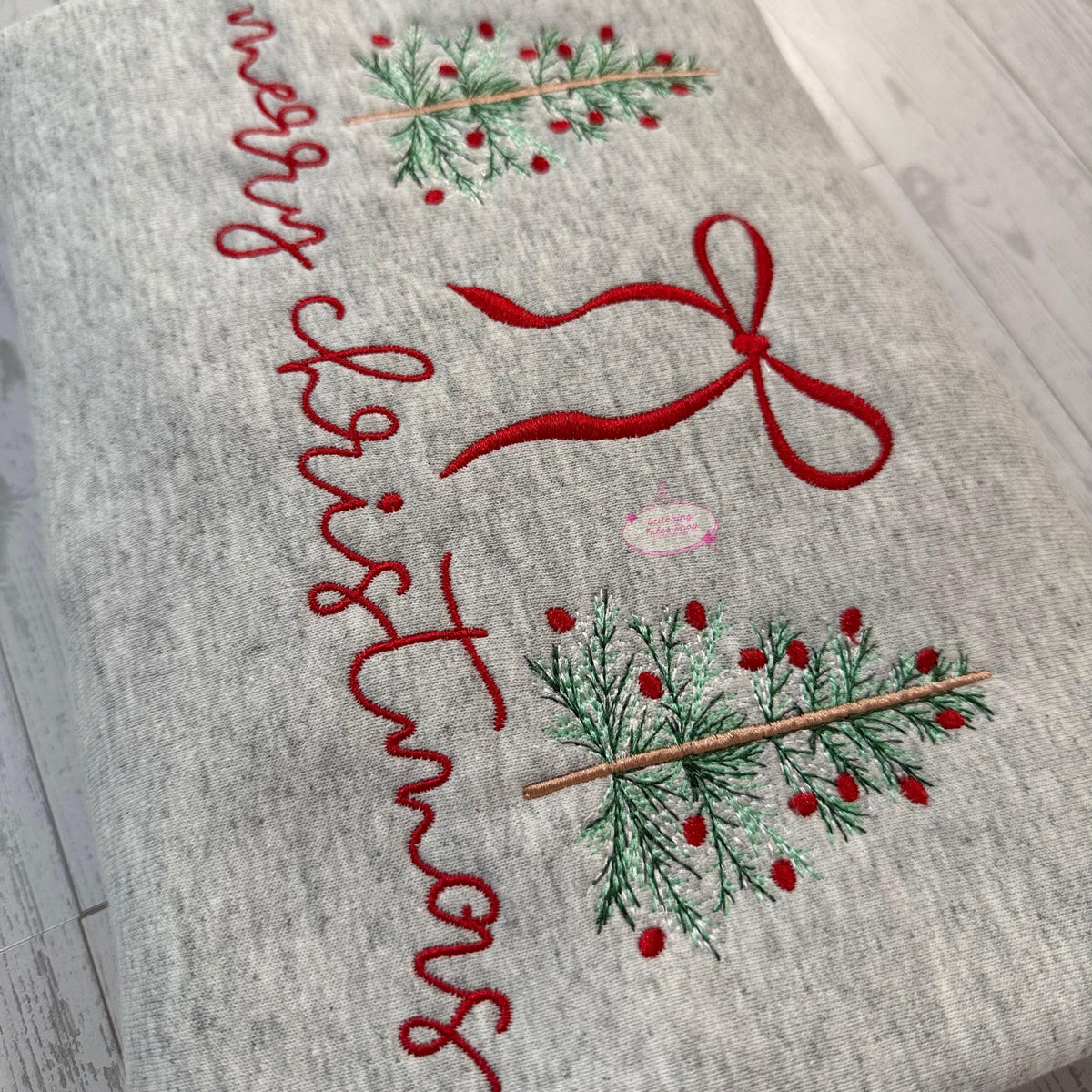 Merry Christmas Embroidered Sweatshirt