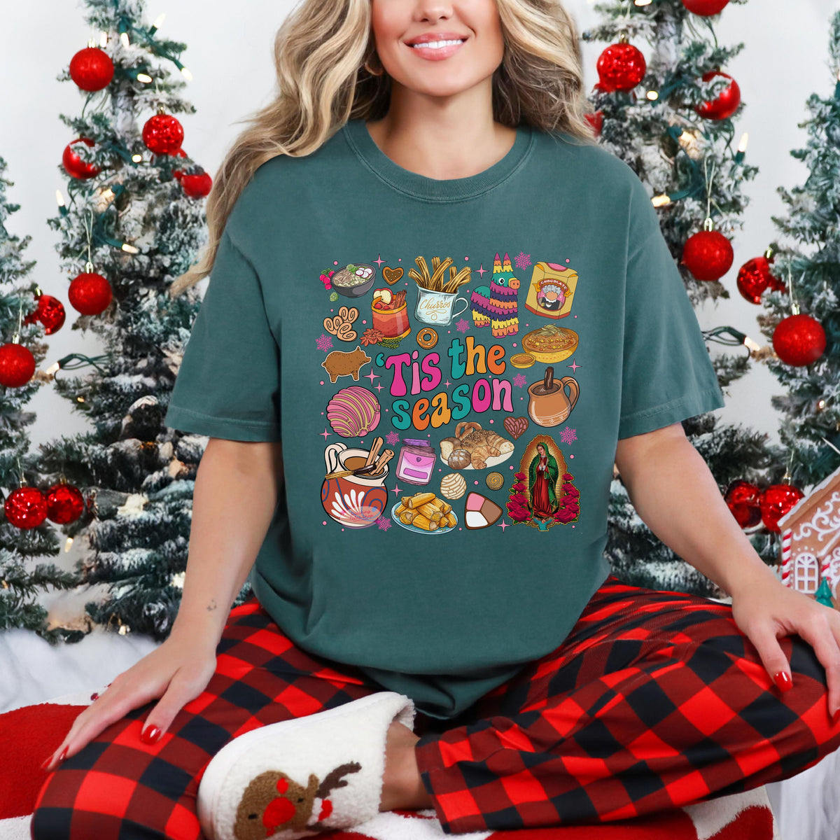 Virgen de Guadalupe Christmas Tee, Latino Holiday Shirt