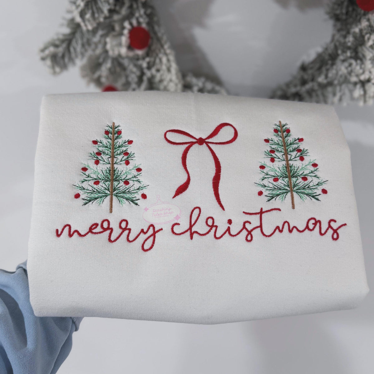 Merry Christmas Embroidered Sweatshirt
