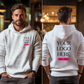 Custom logo hoodie, personalized business sweatshirt, bulk logo hoodies, DTF printed apparel, custom branded hoodie