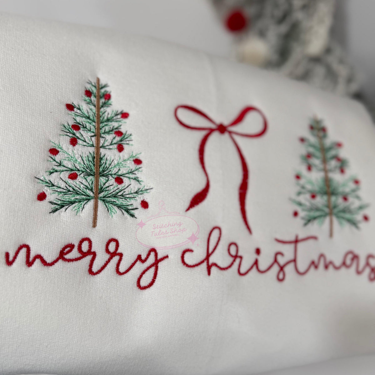 Merry Christmas Embroidered Sweatshirt