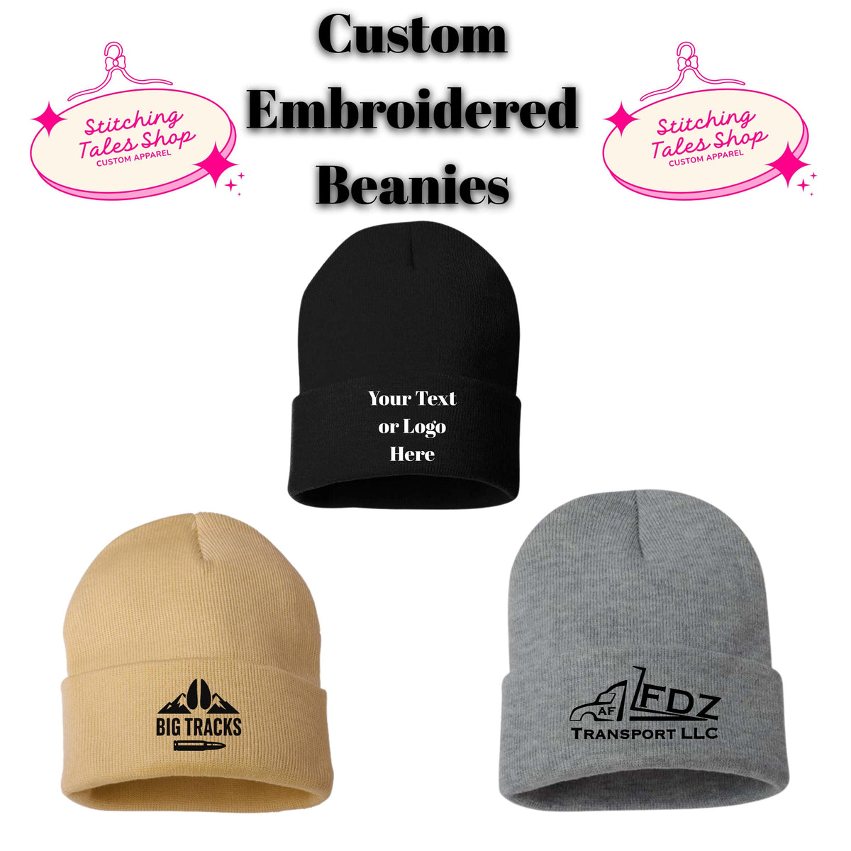 Custom Embroidered Beanie, Personalized Knit Hat, Logo Beanie, Business Apparel, Company Beanie, Winter Work Hat