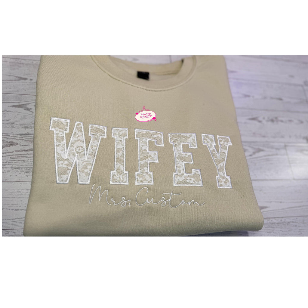 Wifey Embroidered Sweatshirt