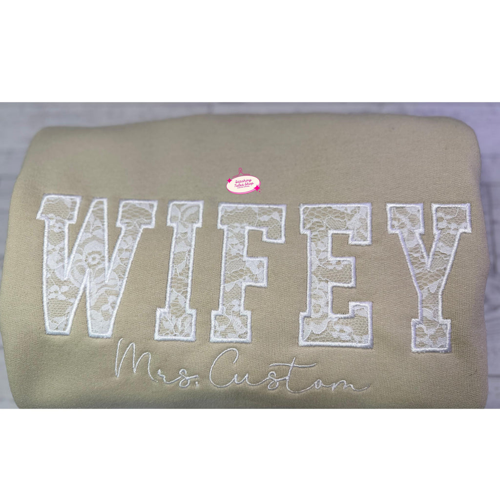 Wifey Embroidered Sweatshirt