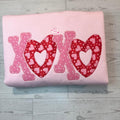 XOXO Embroidered Heart Crewneck Sweatshirt, Valentine's Day Gift