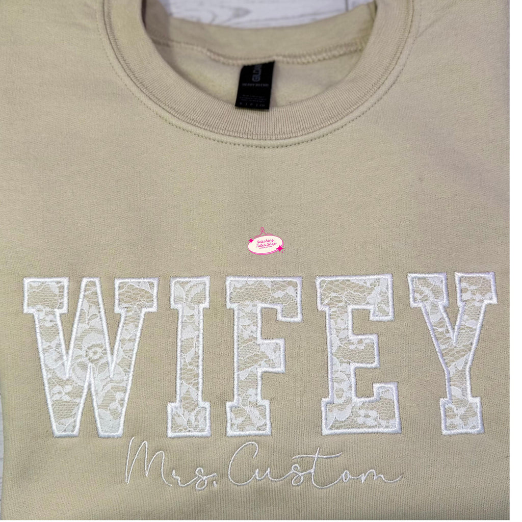 Wifey Embroidered Sweatshirt