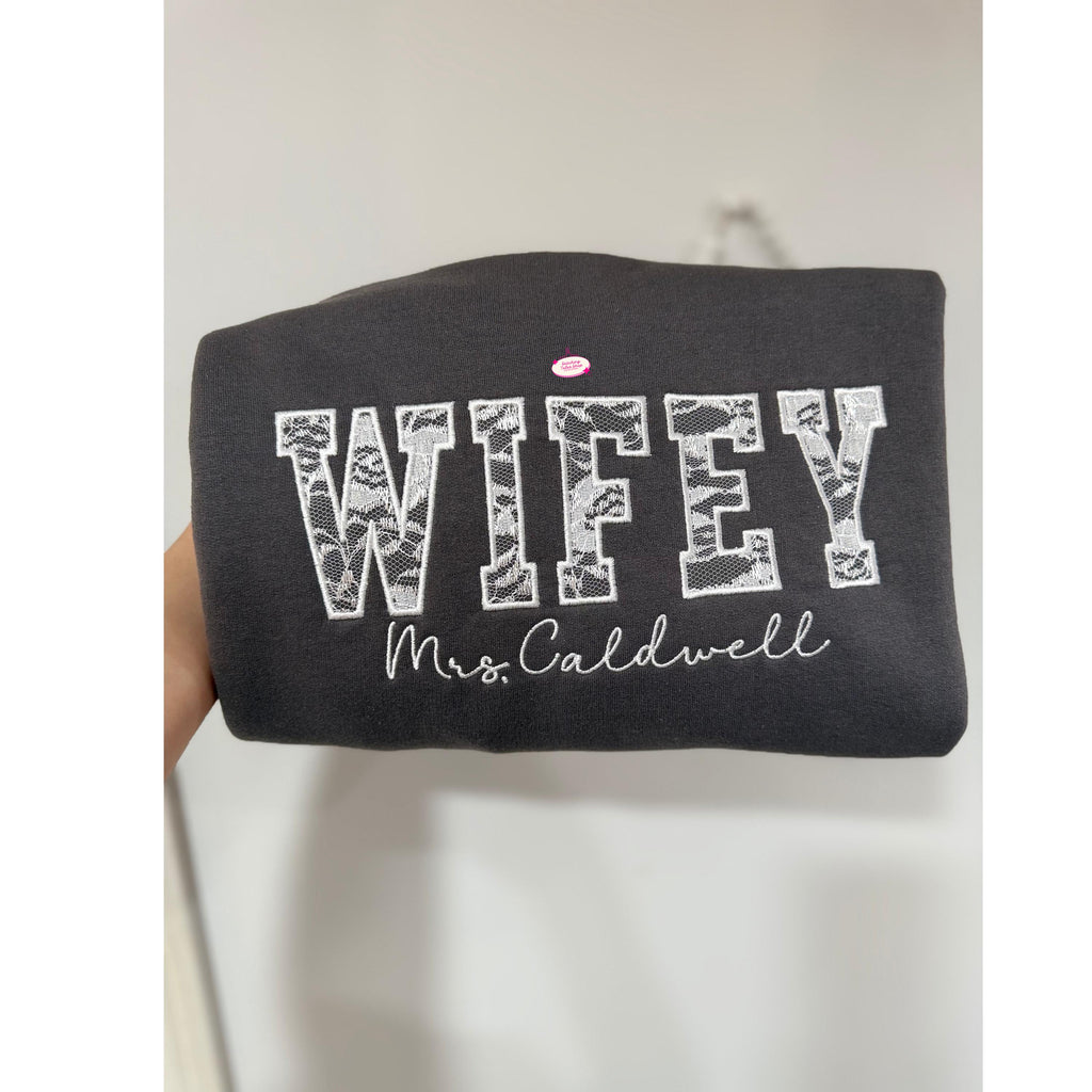 Wifey Embroidered Sweatshirt