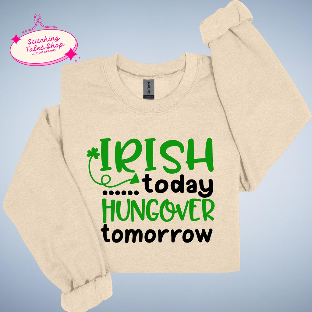 Funny St Patricks Day Shirt, Irish Today Hungover Tomorrow, Bar Crawl Tee