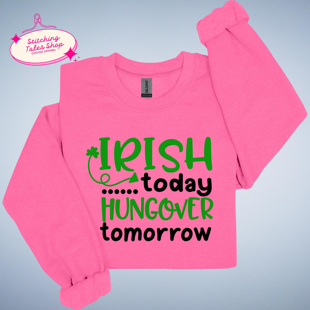 Funny St Patricks Day Shirt, Irish Today Hungover Tomorrow, Bar Crawl Tee