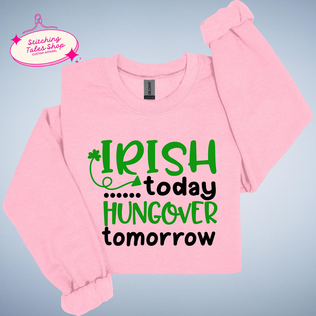 Funny St Patricks Day Shirt, Irish Today Hungover Tomorrow, Bar Crawl Tee