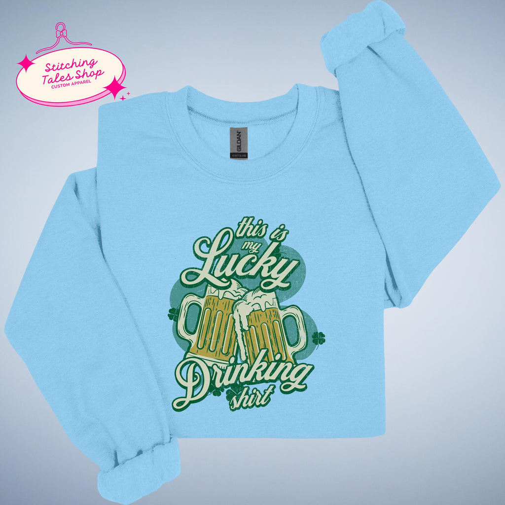 Lucky Drinking Shirt, Funny St Patricks Day Tee, Irish Beer