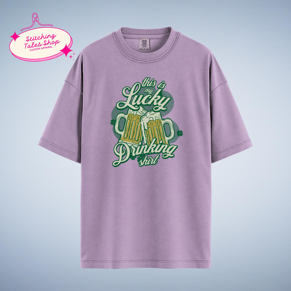 Lucky Drinking Shirt, Funny St Patricks Day Tee, Irish Beer