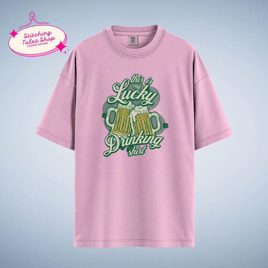 Lucky Drinking Shirt, Funny St Patricks Day Tee, Irish Beer