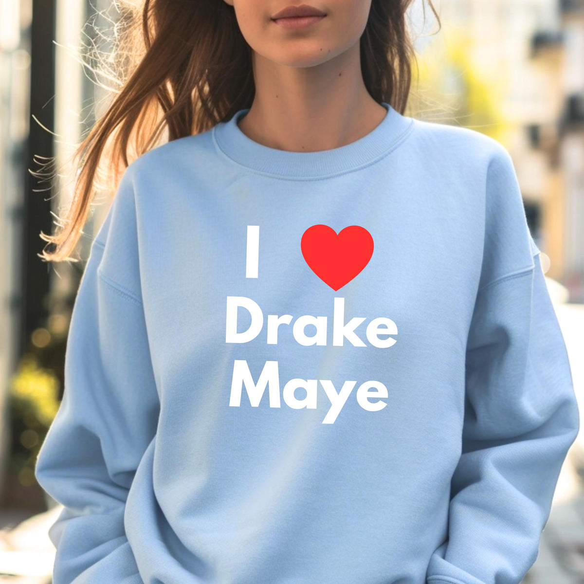 I Love Drake Maye Shirt, Football Fan Tee or Sweatshirt, New England QB Fan Gift, Game Day Outfit