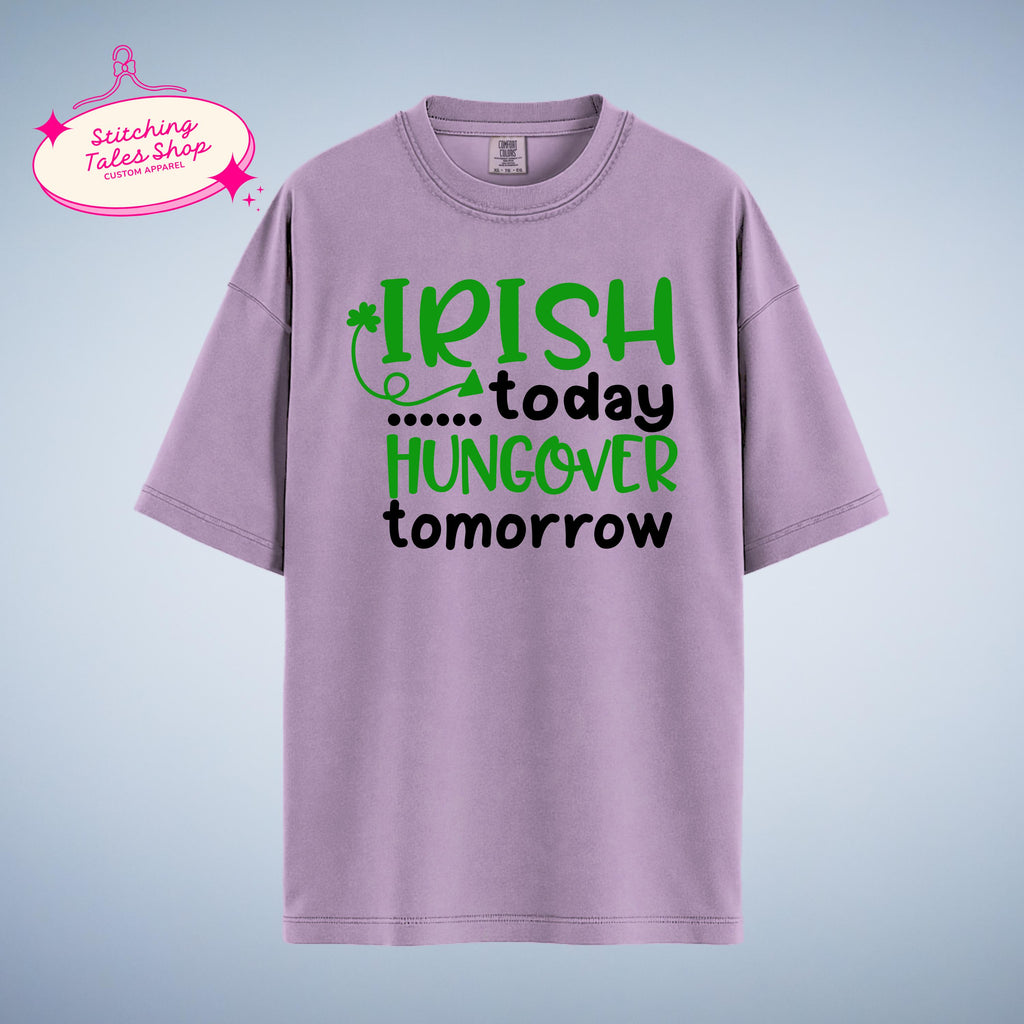 Funny St Patricks Day Shirt, Irish Today Hungover Tomorrow, Bar Crawl Tee