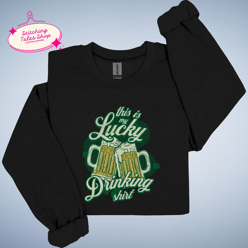 Lucky Drinking Shirt, Funny St Patricks Day Tee, Irish Beer