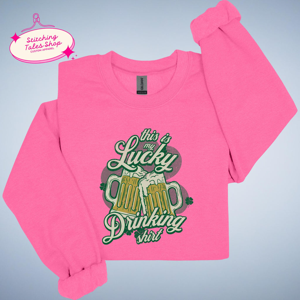 Lucky Drinking Shirt, Funny St Patricks Day Tee, Irish Beer