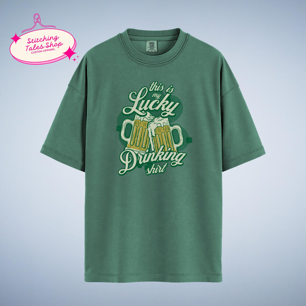 Lucky Drinking Shirt, Funny St Patricks Day Tee, Irish Beer
