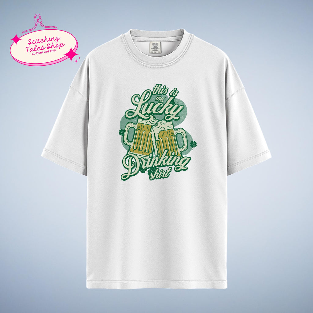 Lucky Drinking Shirt, Funny St Patricks Day Tee, Irish Beer