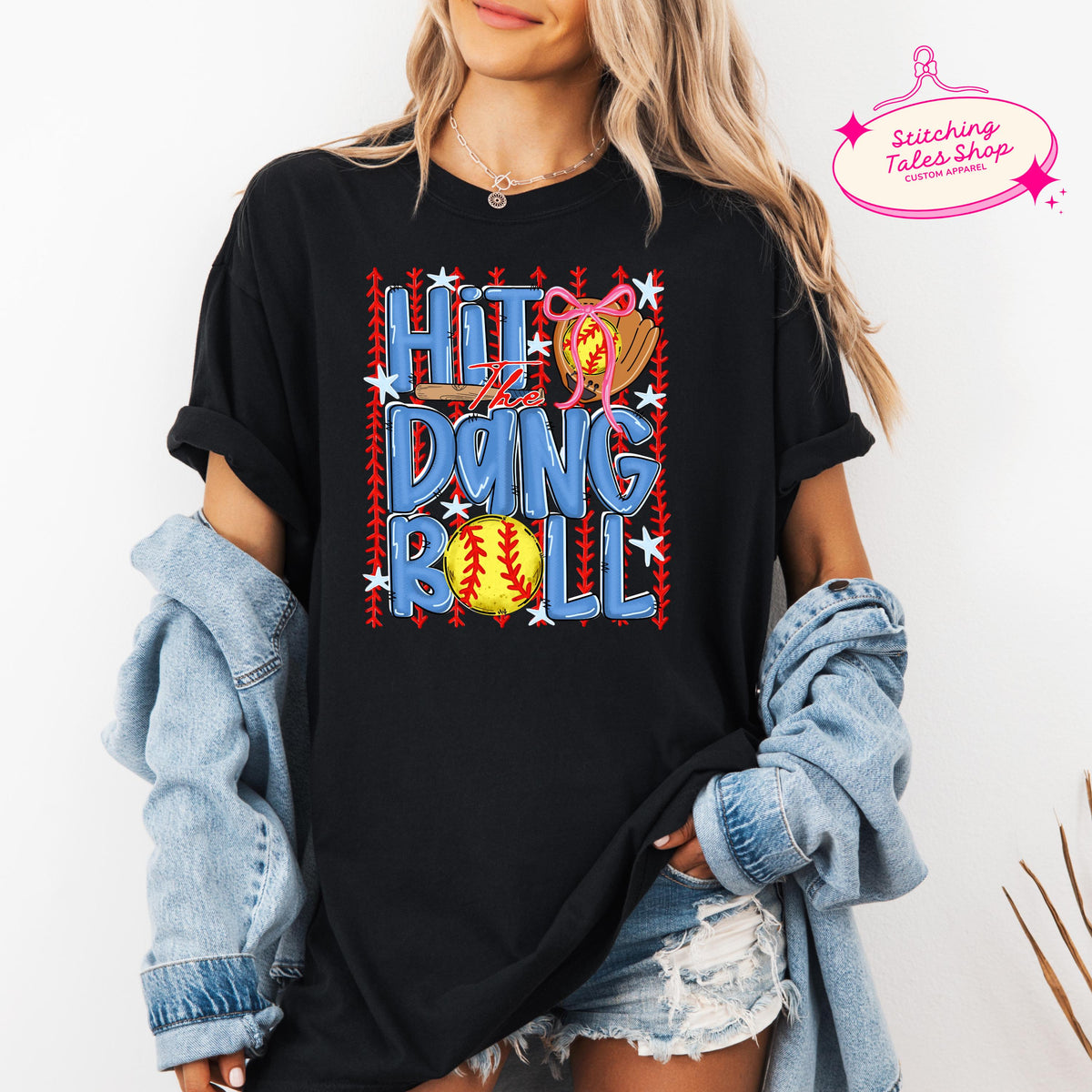 Hit The Dang Ball Softball Shirt, Comfort Colors 1717 Tee, Game Day Apparel