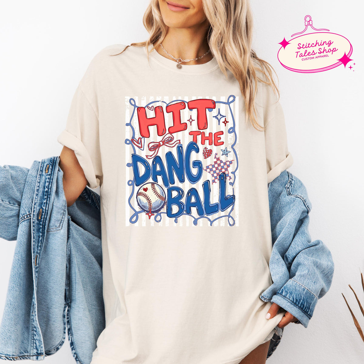Hit The Dang Ball Shirt, Funny Baseball Mom Tee, Game Day Comfort Colors 1717